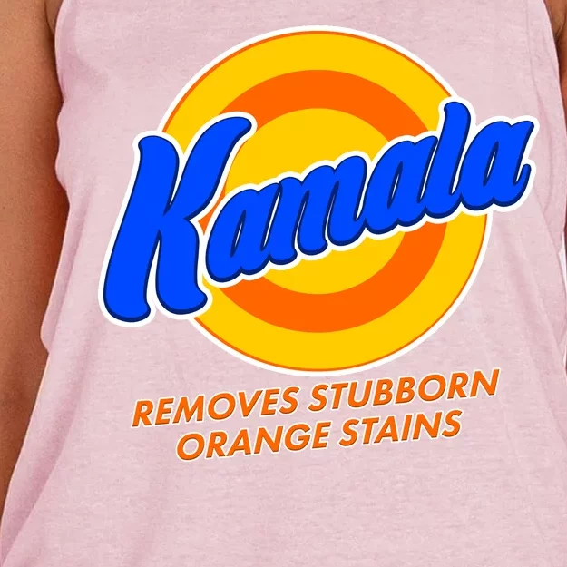 Funny Kamala Removes Stubborn Orange Stains Women's Knotted Racerback Tank