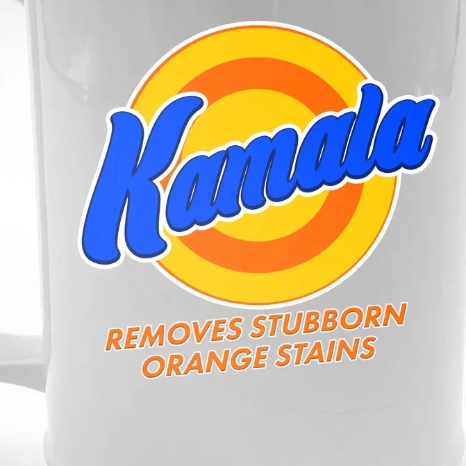 Funny Kamala Removes Stubborn Orange Stains Front & Back Beer Stein