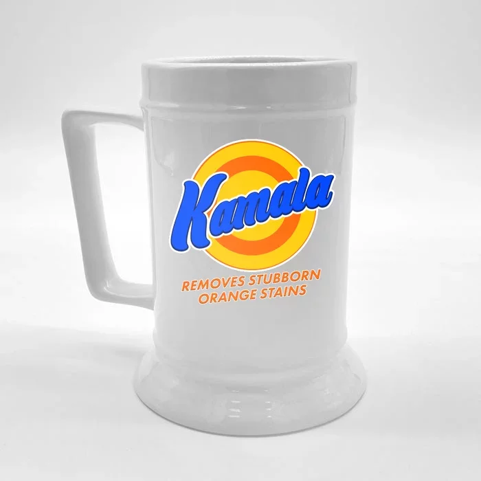 Funny Kamala Removes Stubborn Orange Stains Front & Back Beer Stein