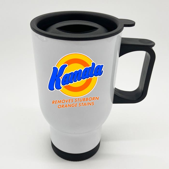 Funny Kamala Removes Stubborn Orange Stains Front & Back Stainless Steel Travel Mug