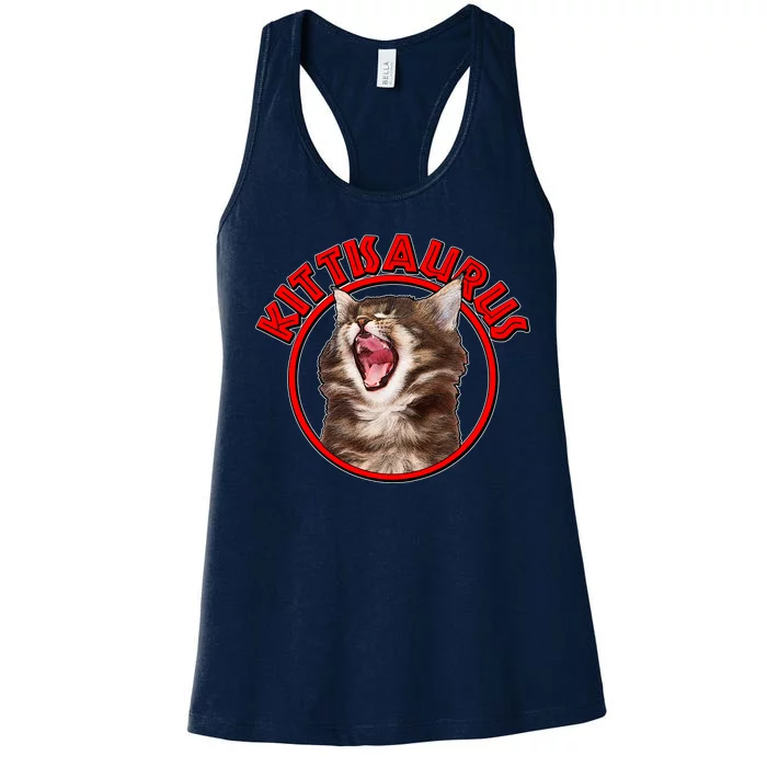 Funny Kittisaurus Women's Racerback Tank