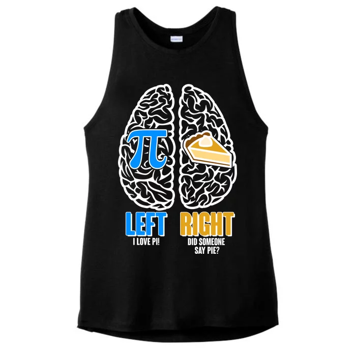 Funny Left Right Brain Pi Pie Ladies Tri-Blend Wicking Tank