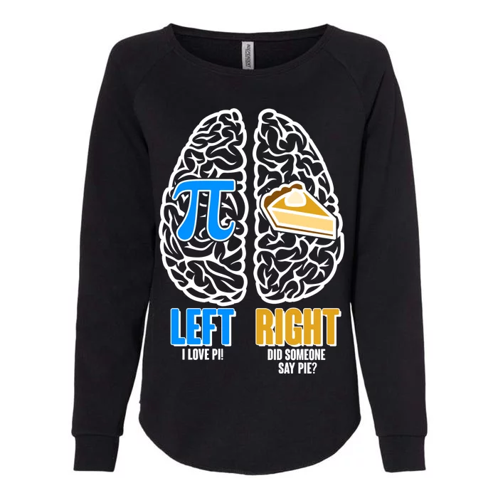 Funny Left Right Brain Pi Pie Womens California Wash Sweatshirt