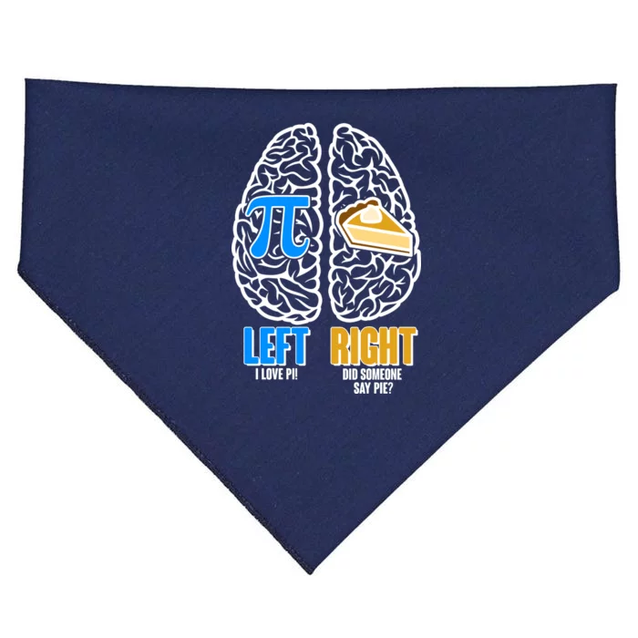 Funny Left Right Brain Pi Pie USA-Made Doggie Bandana