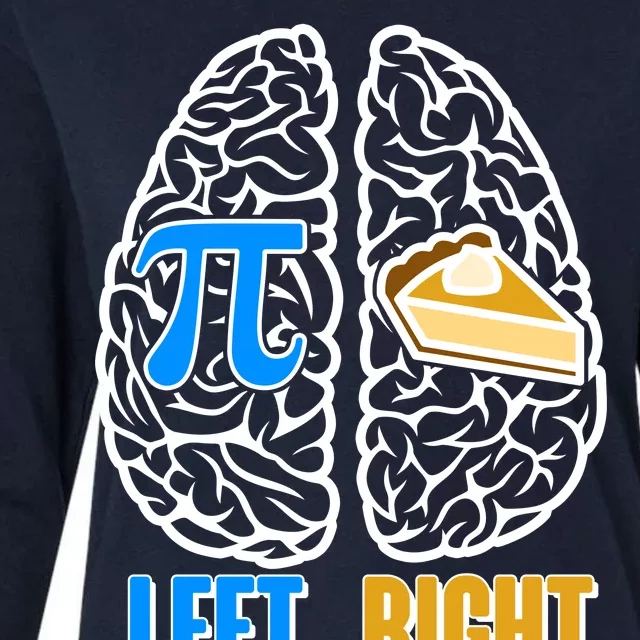 Funny Left Right Brain Pi Pie Womens Cotton Relaxed Long Sleeve T-Shirt