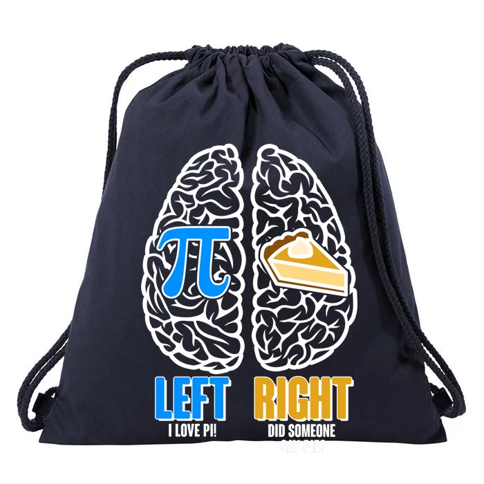 Funny Left Right Brain Pi Pie Drawstring Bag