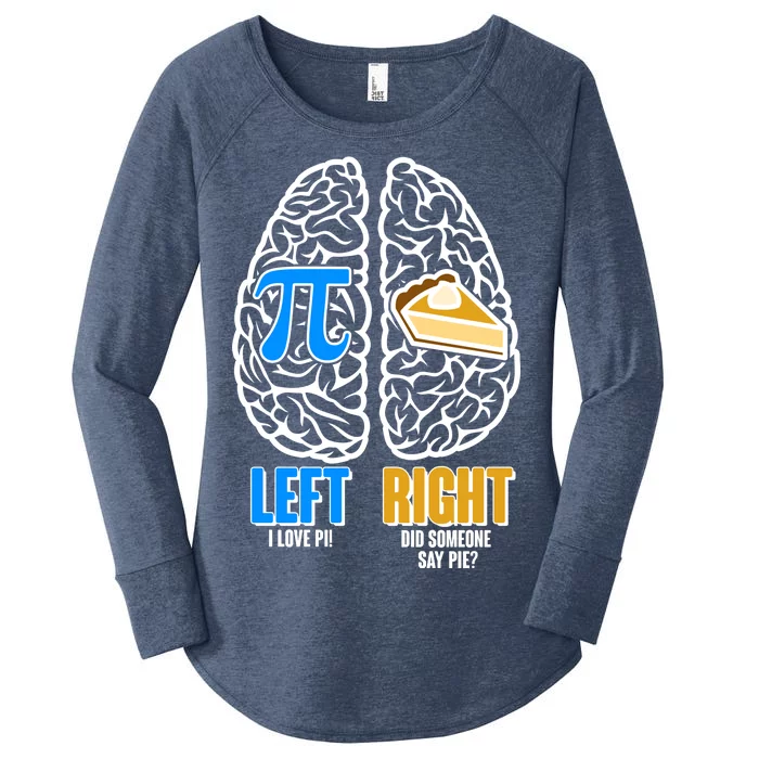 Funny Left Right Brain Pi Pie Women's Perfect Tri Tunic Long Sleeve Shirt