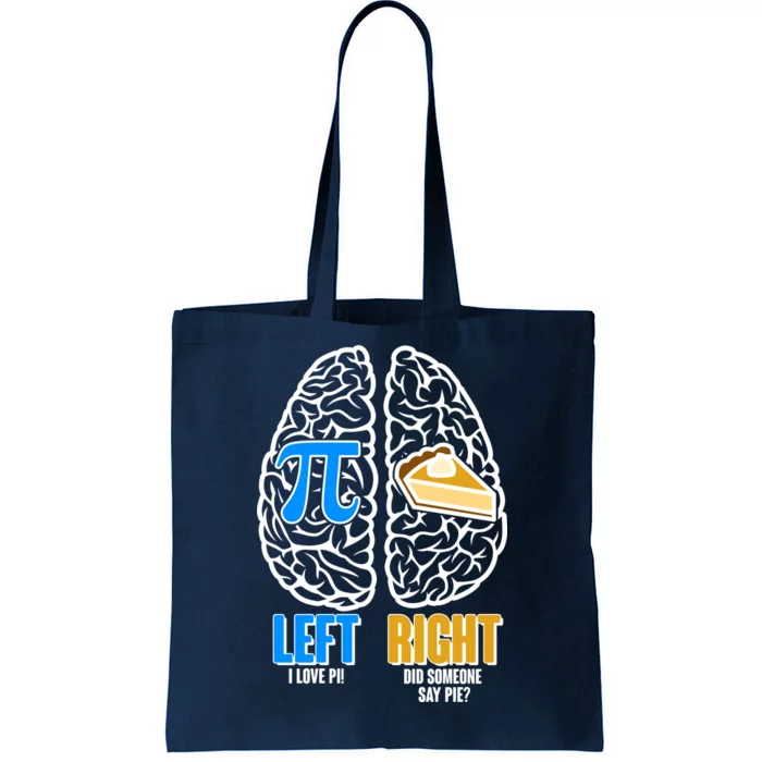 Funny Left Right Brain Pi Pie Tote Bag