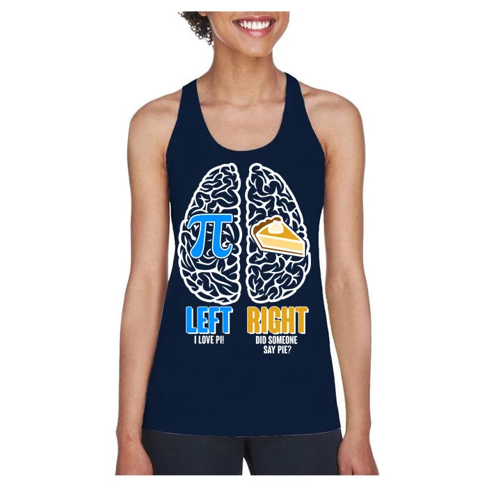 Funny Left Right Brain Pi Pie Women's Racerback Tank