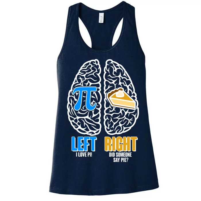 Funny Left Right Brain Pi Pie Women's Racerback Tank