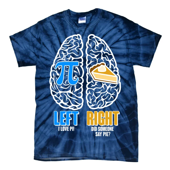 Funny Left Right Brain Pi Pie Tie-Dye T-Shirt