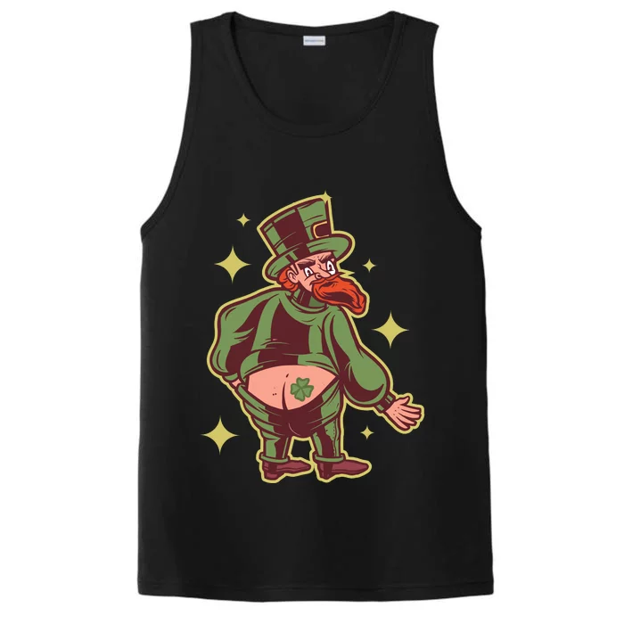 Funny Leprechaun Tattoo Performance Tank