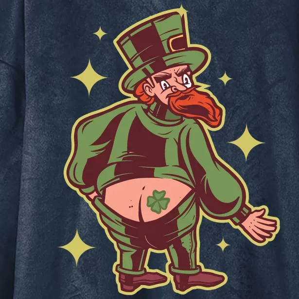 Funny Leprechaun Tattoo Hooded Wearable Blanket