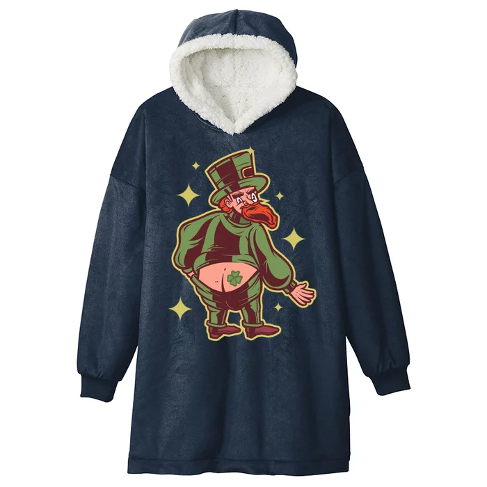 Funny Leprechaun Tattoo Hooded Wearable Blanket