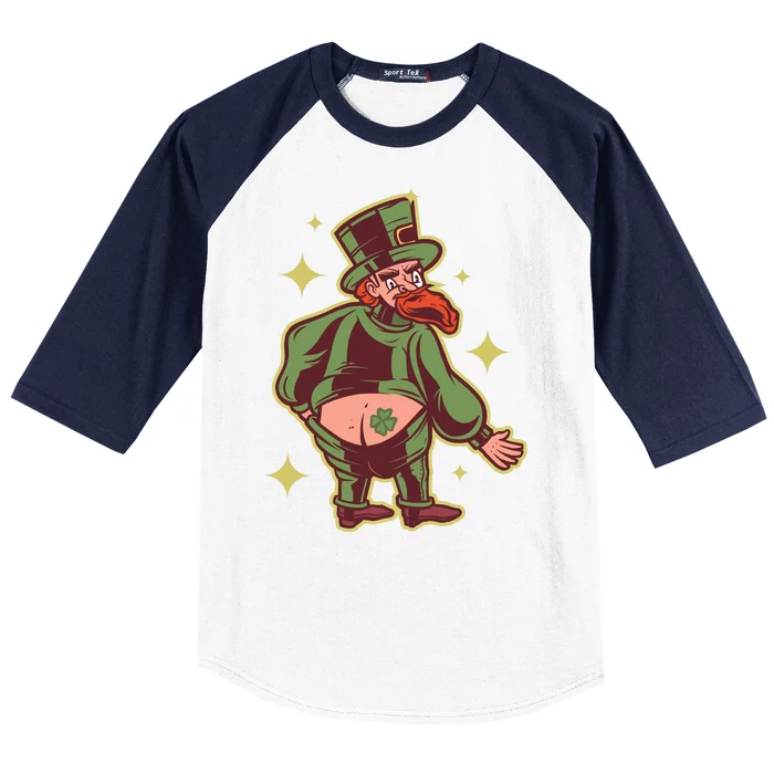 Funny Leprechaun Tattoo Baseball Sleeve Shirt