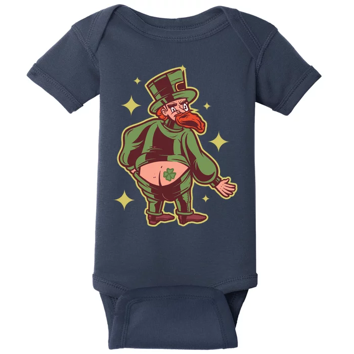 Funny Leprechaun Tattoo Baby Bodysuit