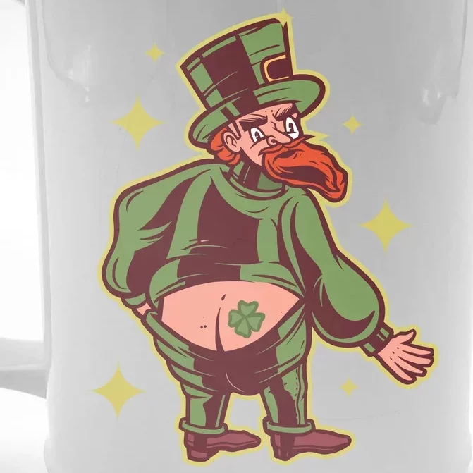 Funny Leprechaun Tattoo Front & Back Beer Stein