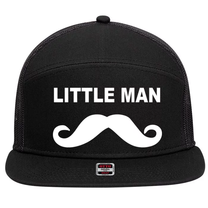 Funny Little Man Mustache 7 Panel Mesh Trucker Snapback Hat