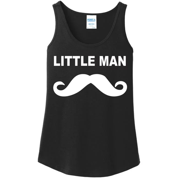 Funny Little Man Mustache Ladies Essential Tank