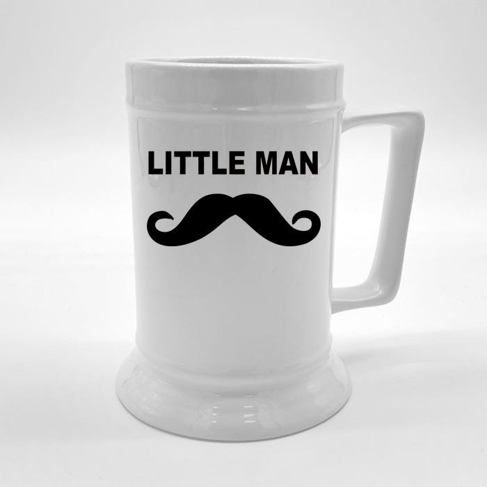 Funny Little Man Mustache Front & Back Beer Stein