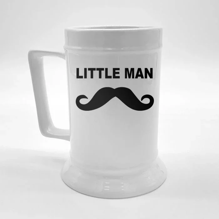 Funny Little Man Mustache Front & Back Beer Stein