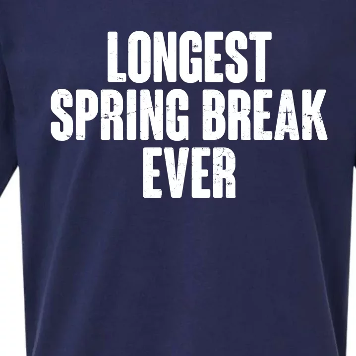 Funny Longest Spring Break Ever Quarantine Sueded Cloud Jersey T-Shirt