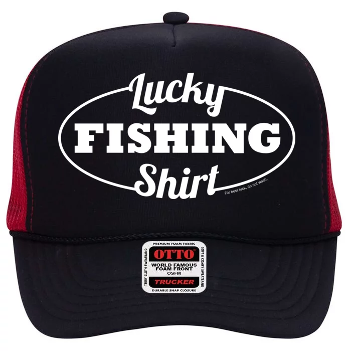 Funny Lucky Fishing High Crown Mesh Trucker Hat