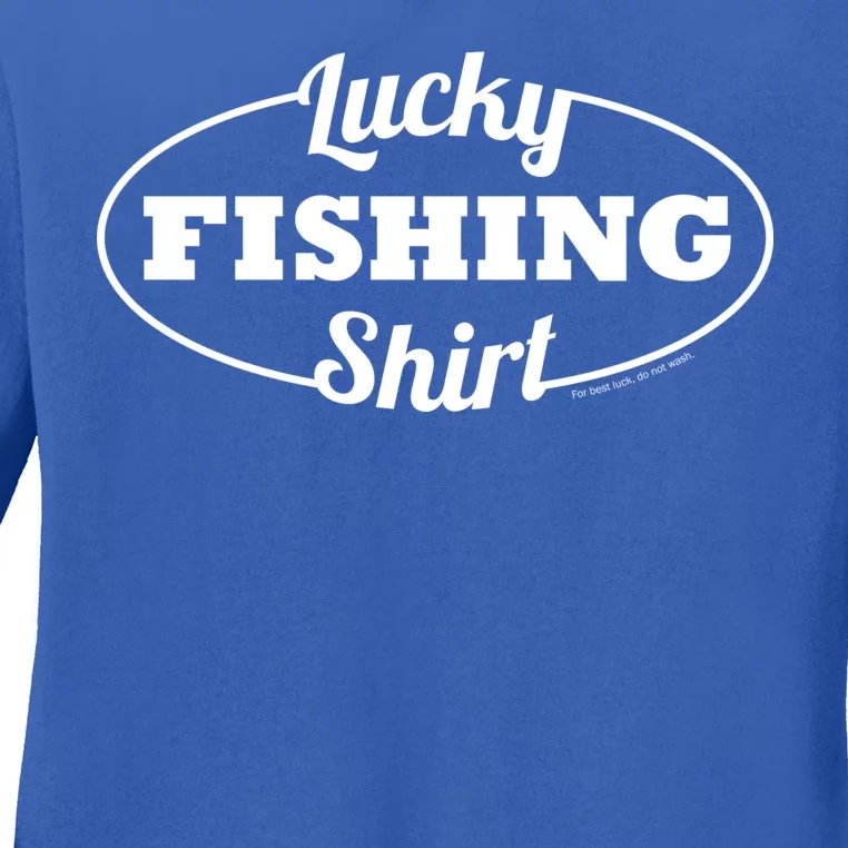 Funny Lucky Fishing Ladies Long Sleeve Shirt