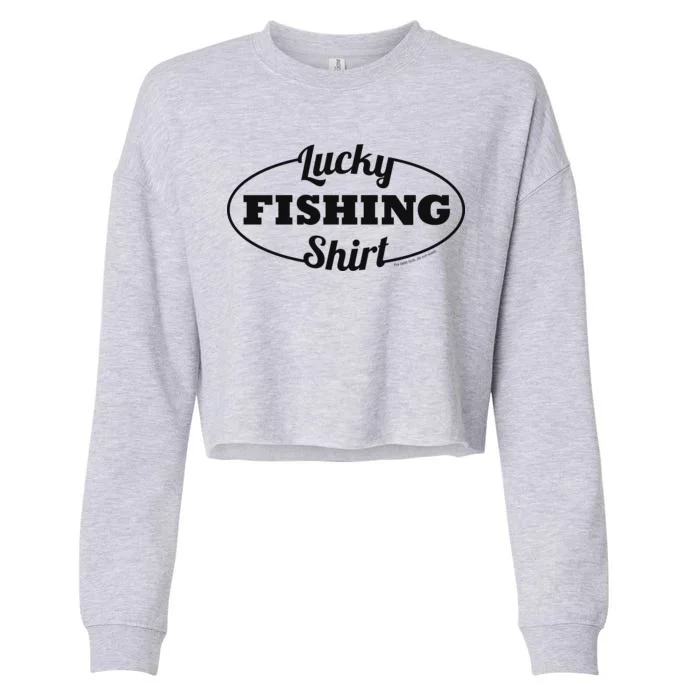 Funny Lucky Fishing Cropped Pullover Crew