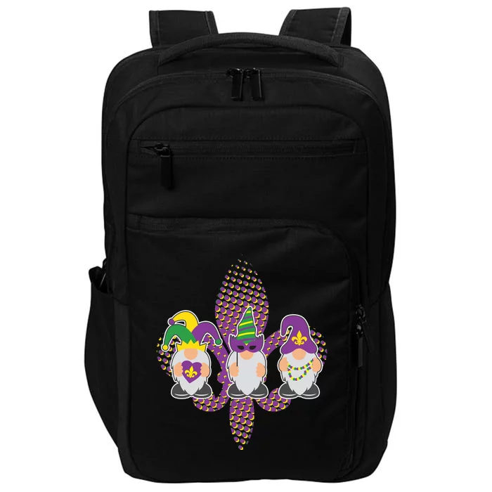 Funny Mardi Gras Gnomes Impact Tech Backpack