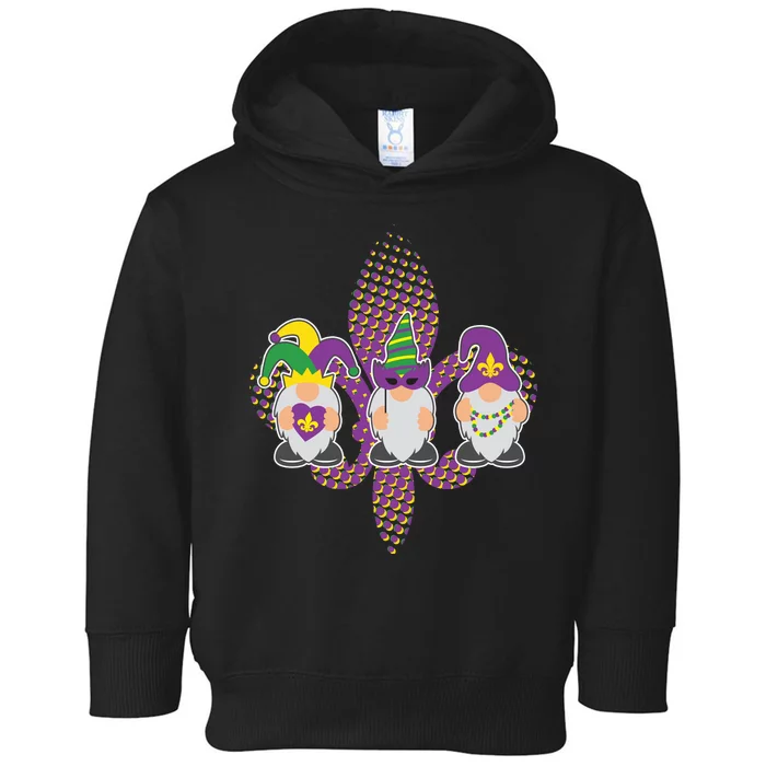 Funny Mardi Gras Gnomes Toddler Hoodie