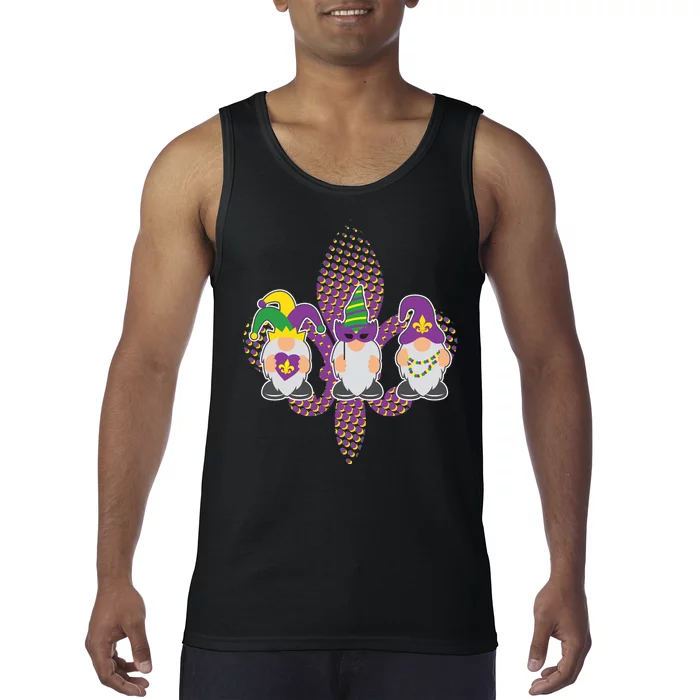 Funny Mardi Gras Gnomes Tank Top