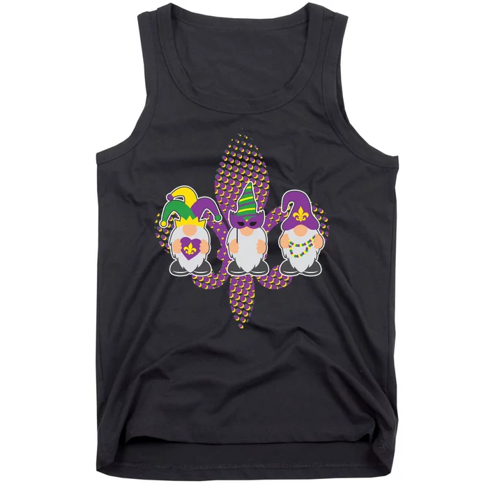 Funny Mardi Gras Gnomes Tank Top