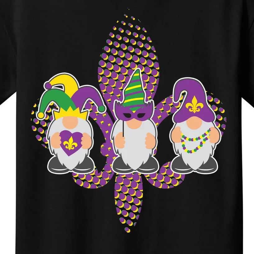 Funny Mardi Gras Gnomes Kids T-Shirt