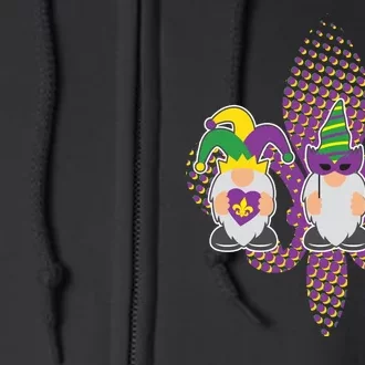 Funny Mardi Gras Gnomes Full Zip Hoodie