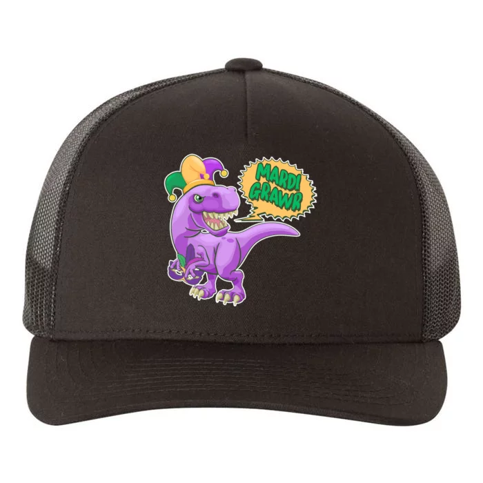 Funny Mardi Grawr T-Rex Dinosaur Yupoong Adult 5-Panel Trucker Hat