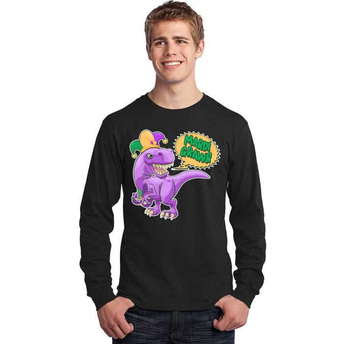 Funny Mardi Grawr T-Rex Dinosaur Tall Long Sleeve T-Shirt