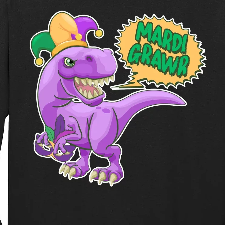 Funny Mardi Grawr T-Rex Dinosaur Tall Long Sleeve T-Shirt