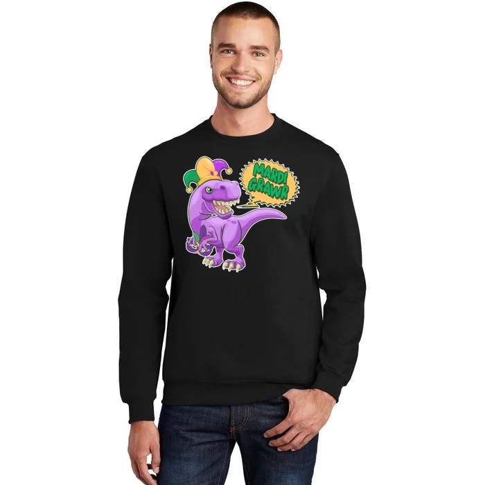 Funny Mardi Grawr T-Rex Dinosaur Tall Sweatshirt