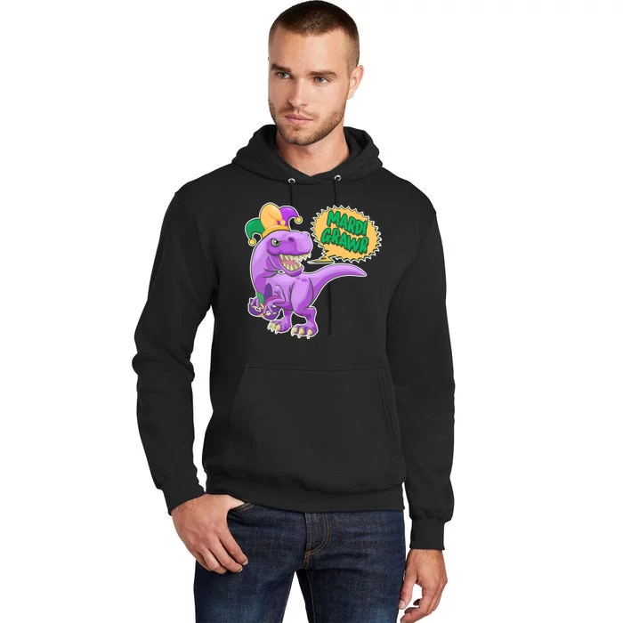 Funny Mardi Grawr T-Rex Dinosaur Tall Hoodie