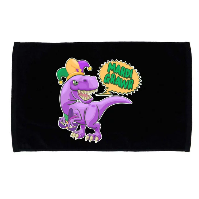 Funny Mardi Grawr T-Rex Dinosaur Microfiber Hand Towel