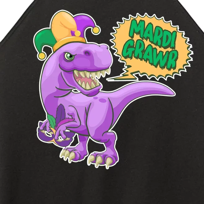 Funny Mardi Grawr T-Rex Dinosaur Women’s Perfect Tri Rocker Tank