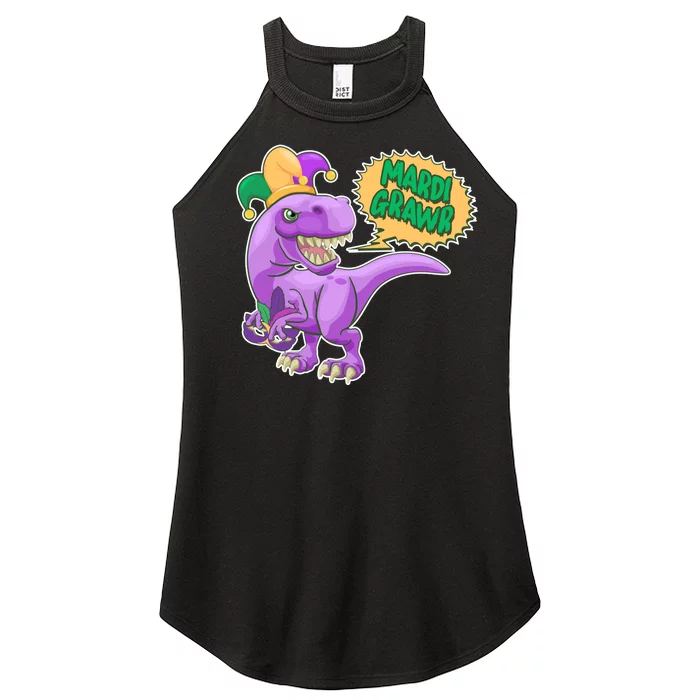 Funny Mardi Grawr T-Rex Dinosaur Women’s Perfect Tri Rocker Tank