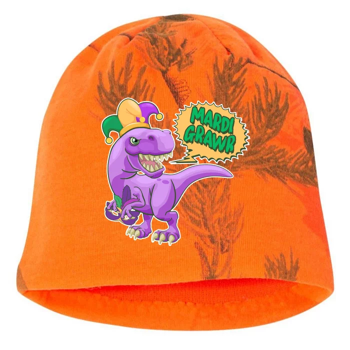 Funny Mardi Grawr T-Rex Dinosaur Kati - Camo Knit Beanie