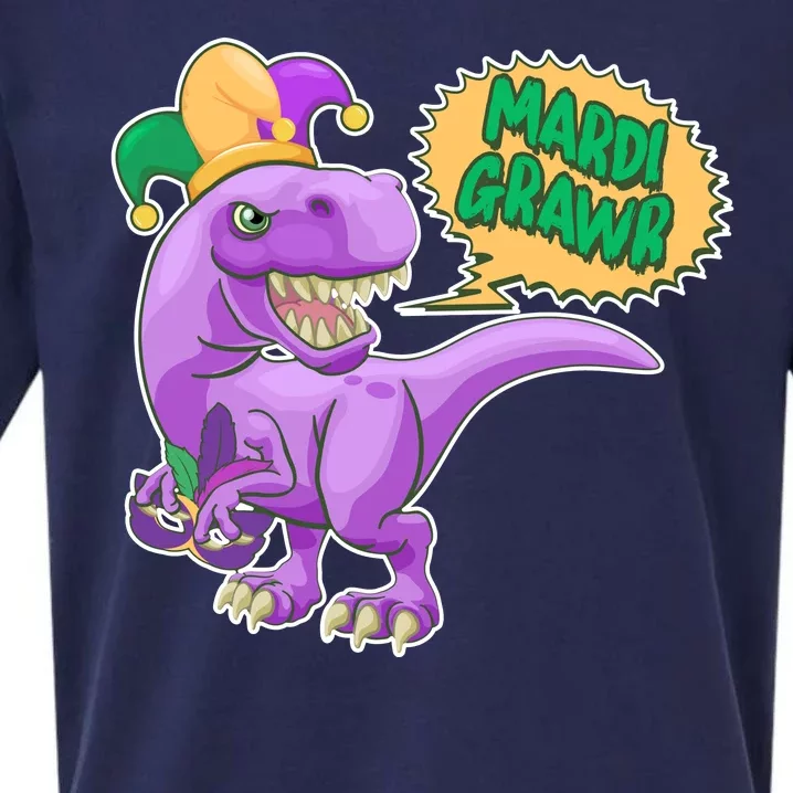 Funny Mardi Grawr T-Rex Dinosaur Sueded Cloud Jersey T-Shirt