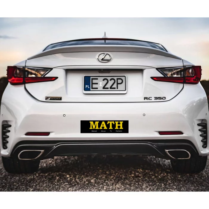 Funny Math - Mental Abuse To Humans Bumper Sticker