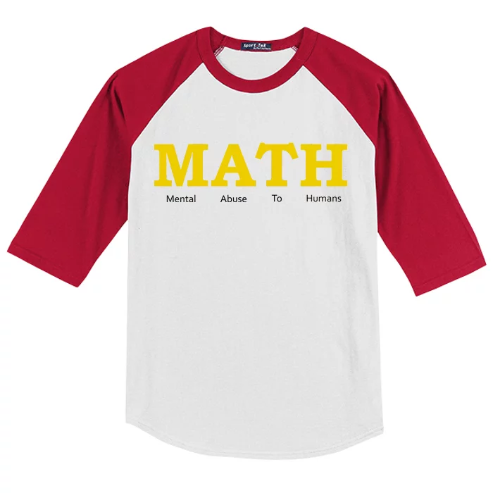 Funny Math - Mental Abuse To Humans Kids Colorblock Raglan Jersey