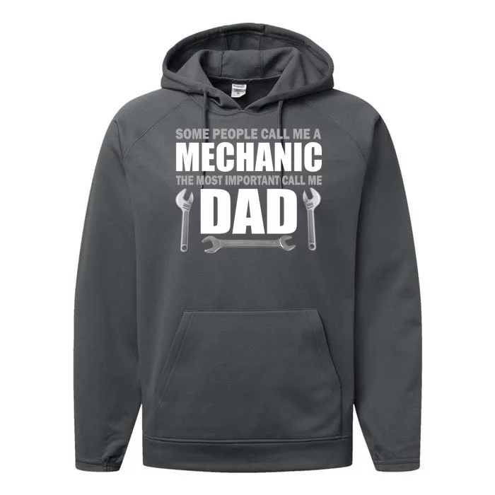 Funny Mechanic Dad Performance Fleece Hoodie