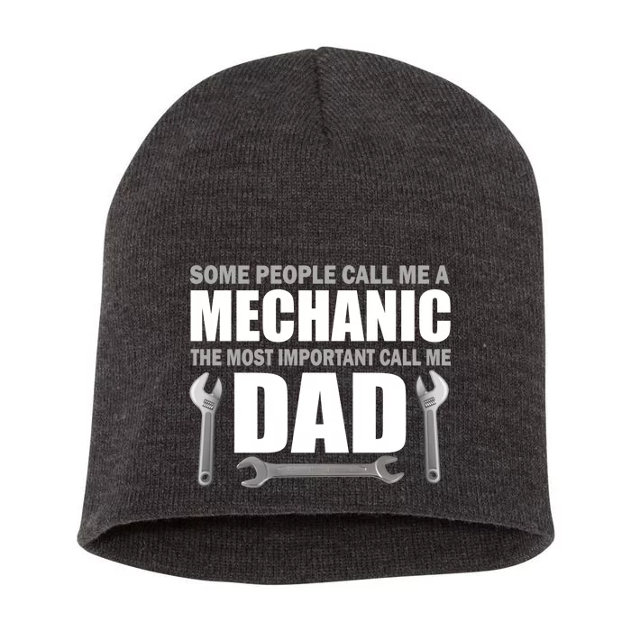 Funny Mechanic Dad Short Acrylic Beanie