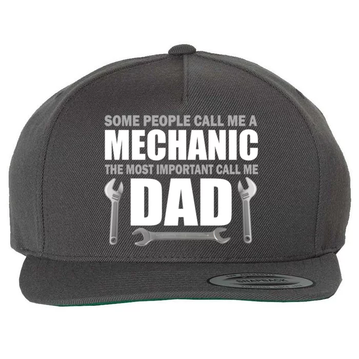 Funny Mechanic Dad Wool Snapback Cap